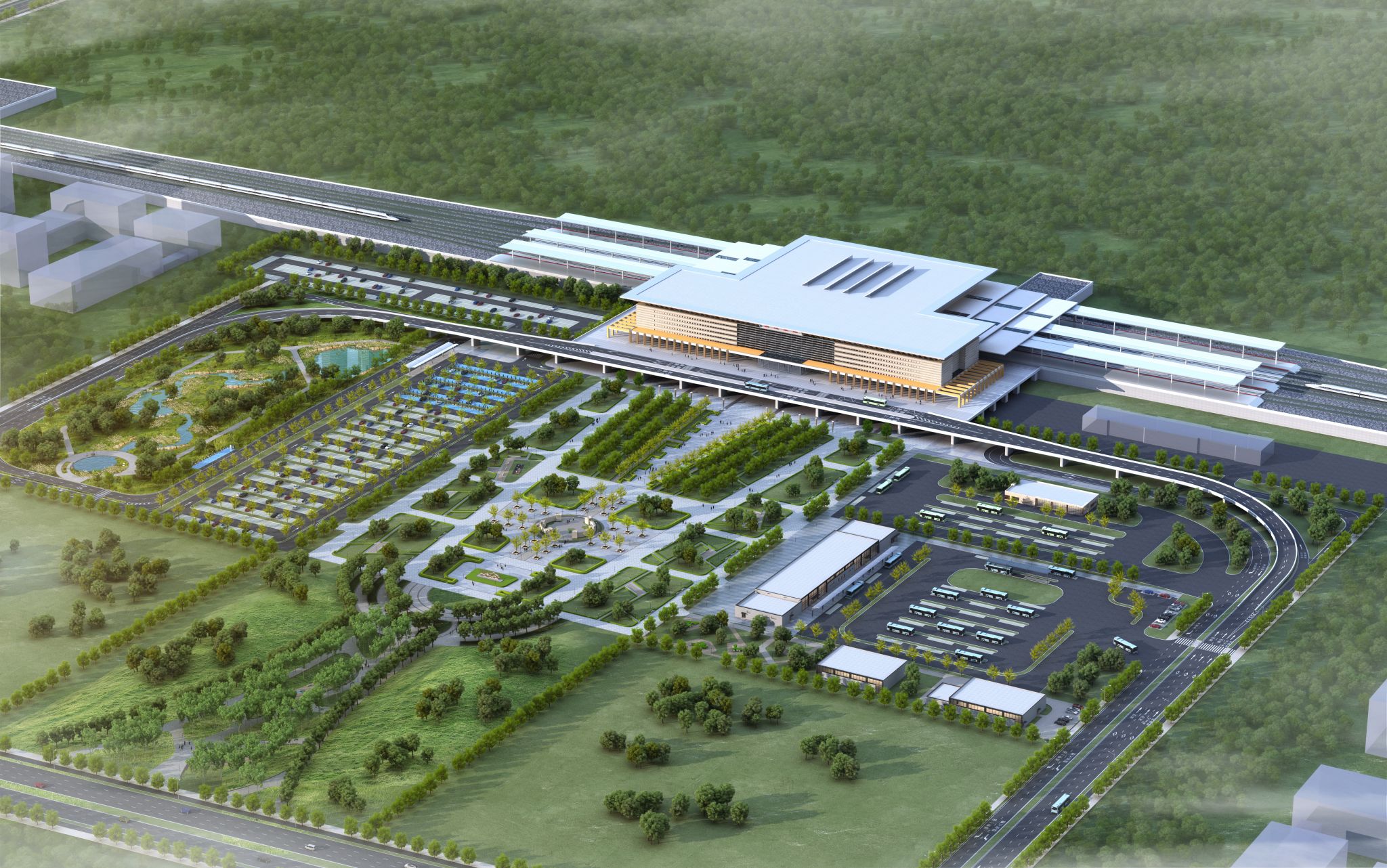 山西建投建工集團承建的朔州高鐵站站前廣場項目全面開工