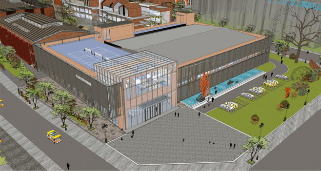 山西五建集團古交市全民健身中心項目主體結(jié)構(gòu)提前封頂