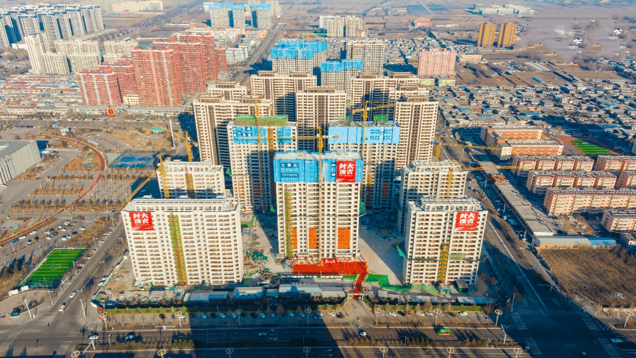 山西建投四建集團(tuán)承建的介休  文景苑小區(qū)二期項(xiàng)目全面封頂